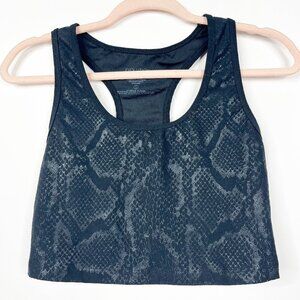 2/$30 Evolution and Creation Snakeskin Racerback Sports Bra Black Small #8807